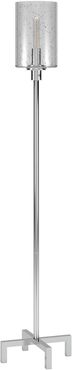 Abraham + Ivy Panos Polished Nickel Floor Lamp with Seeded Glass Shade