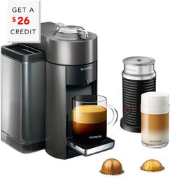 DeLonghi Nespresso Vertuo Coffee & Espresso Single-Serve Machine & Aeroccino Milk Frother