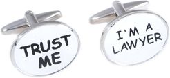 Bey-Berk Rhodium Plated Cufflinks