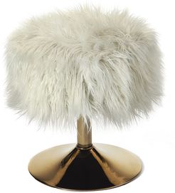 Butler Nona White Faux Fur Stool