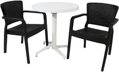 Sunnydaze All-Weather Segonia 3-Piece Indoor/Outdoor Table and Chairs