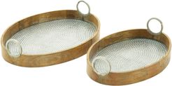 Set of 2 Wood Trays