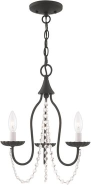 Livex Alessia 3 Light Black Mini Chandelier