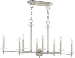 Livex Bancroft 8 Light Brushed Nickel Linear Chandelier