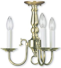 Livex Williamsburgh 3-Light Antique Brass Mini Chandelier