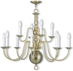 Livex Williamsburgh 12-Light Antique Brass Chandelier