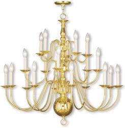 Livex Williamsburgh 20-Light Polished Brass Chandelier