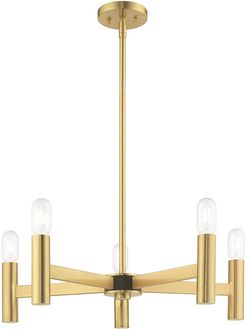 Livex Copenhagen 5 Lt Satin Brass Chandelier