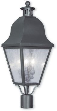 Livex Amwell 3-Light Bronze Outdoor Post Lantern
