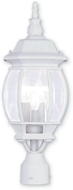 Livex Frontenac 3-Light White Outdoor Post Lantern