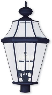 Livex Georgetown 4-Light Black Outdoor Post Lantern