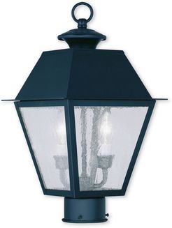 Livex Mansfield 2-Light Black Outdoor Post Lantern