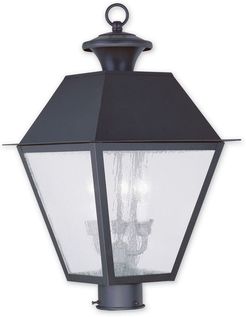 Livex Mansfield 3-Light Bronze Outdoor Post Lantern