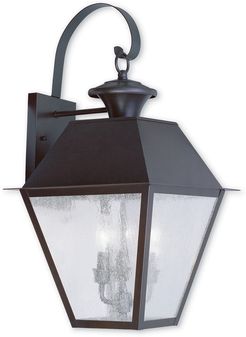 Livex Mansfield 3-Light Bronze Outdoor Wall Lantern
