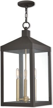 Livex Nyack 3 Light BZ Outdoor Pendant Lantern