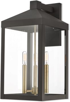 Livex Nyack 3 Light BZ Outdoor Wall Lantern