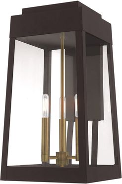 Livex Oslo 3 Light Bronze Outdoor Wall Lantern