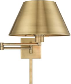 Livex 1 Lt Antique Brass Swing Arm Wall Lamp