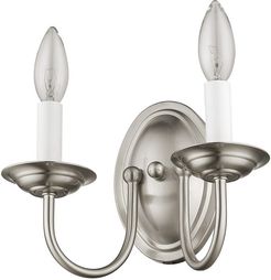 Livex Home Basics 2-Light Brushed Nickel Wall Sconce