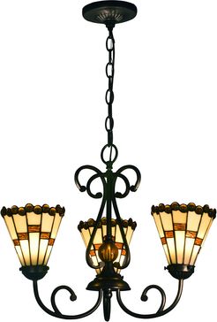 Springdale 18in Jerome LED 3-Light Tiffany Chandelier