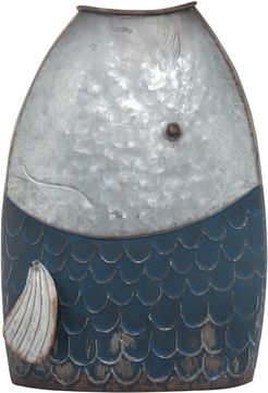 Transpac Metal Large Blue Spring Fish Canister