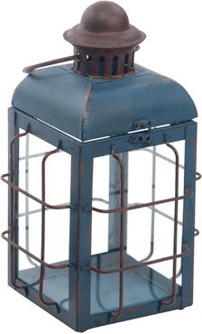Transpac Metal Medium Blue Spring Vintage Lantern