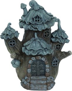 Transpac Resin Brown Spring Enchanted Garden Whimsical Fairy House Statuette