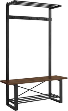 Hewson 72in Modern Industrial Storage Accent Hall Tree