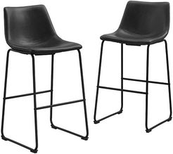 Hewson Faux Leather Dining Kitchen Barstools Set of 2