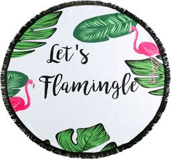 Shiraleah Let's Flamingle Round Beach Towel