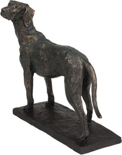 Textured Resin Black Dog Statue