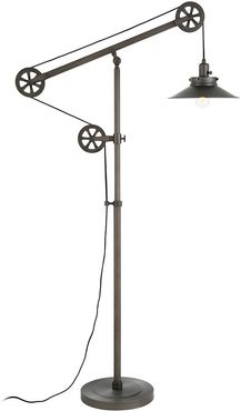 abraham+ivy Descartes Aged Steel Wide Brim 70in Floor Lamp