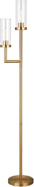 Basso Brass Finish Floor lamp Clear Glass Shades