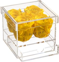Rose Box NYC 4 Bright Yellow Roses Jewelry Box