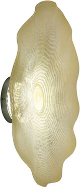 Beige Feather 20"D LED Hand Blown Art Glass Wall Light Fixture