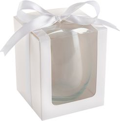 Kate Aspen Set of 12 White Stemless Wine Glass Gift Boxes