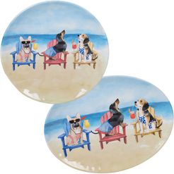 Certified International Melanine Hot Dogs 2pc Platter Set