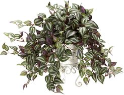 Nearly Natural Wandering Jew with Metal Planter Silk Plant