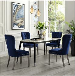 Set of 2 Inspired Home Rory Velvet Dining Chair