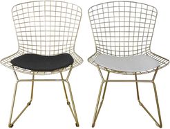 Pangea Set of 2 Gold Shuttle Dining Chairs