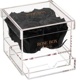 Rose Box NYC 4 Velvet Black Roses Jewelry Box