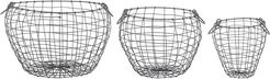 Esschert Design USA Set of 3 Bellied Shape Wire Baskets