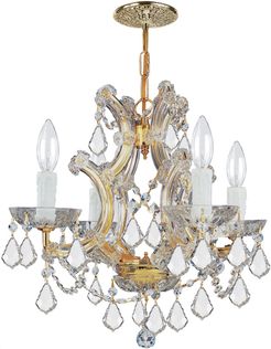 Crystorama 4-Light Gold Maria Theresa Mini Chandelier