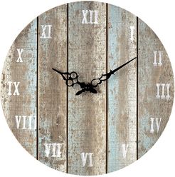 Artistic Home & Lighting Wooden Roman Numeral Outdoor Wall Clock