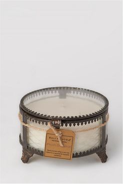 BIDKhome Filled Candle Brass Round Box Peach & Grapefruit Scent