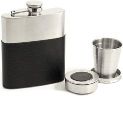 Bey-Berk 3pc Stainless Steel Flask & Shooter Gift Set