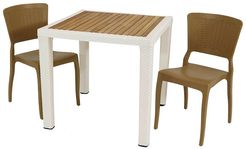 Sunnydaze Hewitt 3-Piece Indoor/Covered Outdoor Table-Chair Set
