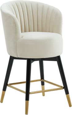 TOV Liana Cream Velvet Swivel Stool