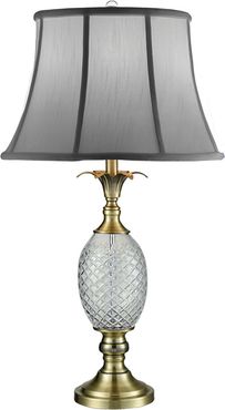 Brass Pineapple 24% Lead Crystal Table Lamp
