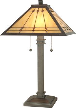 Jeweled Tiffany Mission Table Lamp